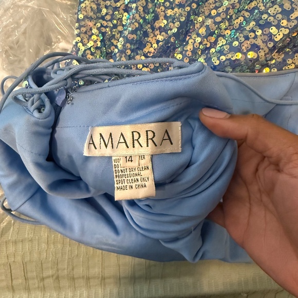 Amarra Blue Sequin Formal Gown - Picture 5 of 5